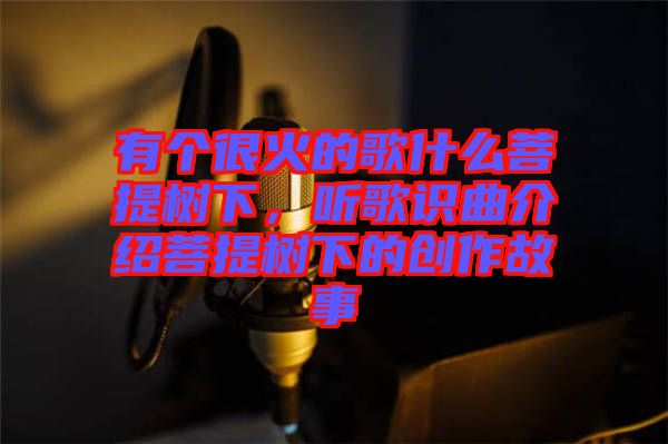 有個很火的歌什么菩提樹下，聽歌識曲介紹菩提樹下的創作故事