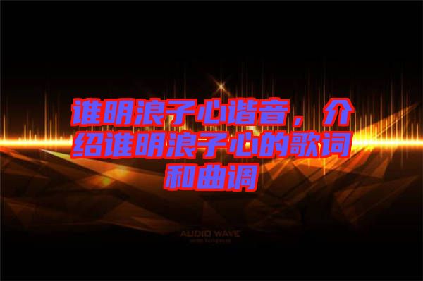 誰(shuí)明浪子心諧音,介紹誰(shuí)明浪子心的歌詞和曲調(diào)