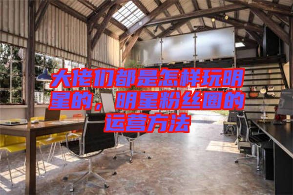 大佬們都是怎樣玩明星的,明星粉絲圈的運(yùn)營(yíng)方法