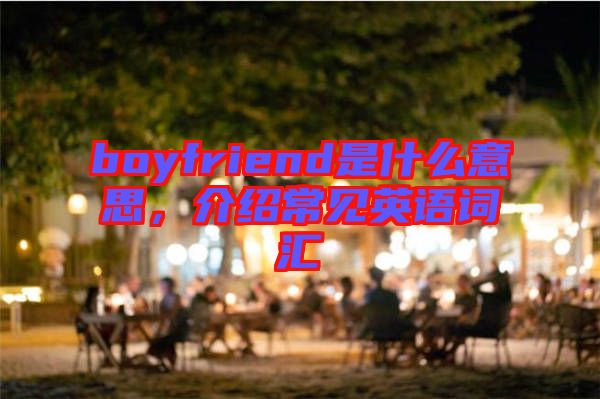 boyfriend是什么意思,介紹常見(jiàn)英語(yǔ)詞匯