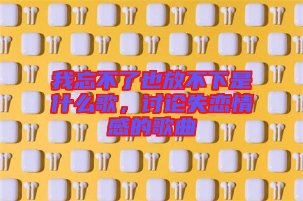 我忘不了也放不下是什么歌，討論失戀情感的歌曲