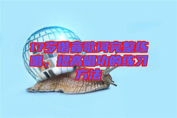 17歲諧音歌詞完整練唱，提高唱功的練習方法
