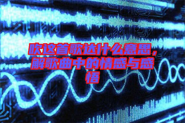 吹這首歌達什么意思，解歌曲中的情感與感悟