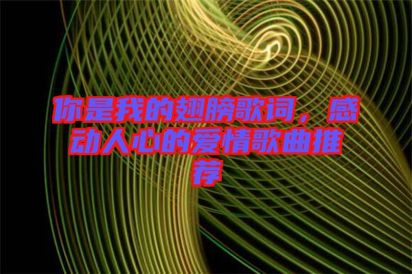 你是我的翅膀歌詞,感動人心的愛情歌曲推薦