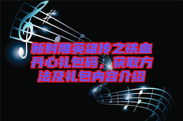 新射雕英雄傳之鐵血丹心禮包碼,獲取方法及禮包內容介紹