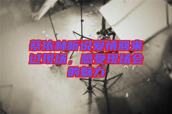 蔡依林聽說愛情回來過現(xiàn)場,感受現(xiàn)場會的魅力