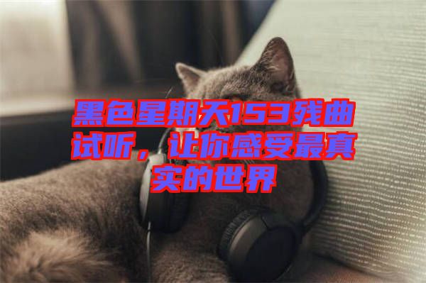 黑色星期天153殘曲試聽,讓你感受最真實(shí)的世界