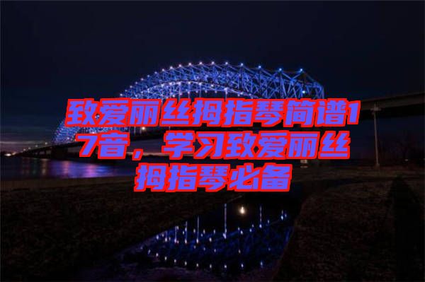 致愛麗絲拇指琴簡譜17音，學習致愛麗絲拇指琴必備