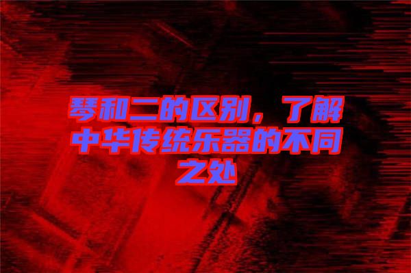 琴和二的區別，了解中華傳統樂器的不同之處