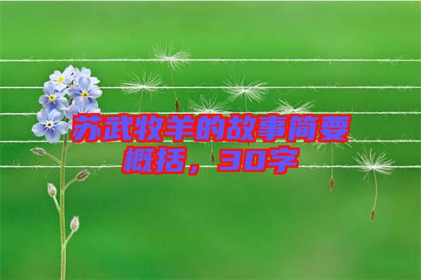蘇武牧羊的故事簡要概括，30字