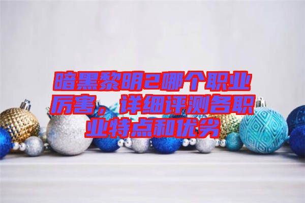 暗黑黎明2哪個(gè)職業(yè)厲害,詳細(xì)評測各職業(yè)特點(diǎn)和優(yōu)劣