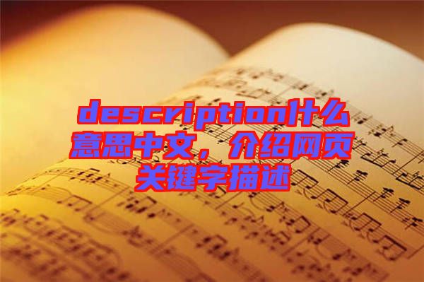 description什么意思中文,介紹網(wǎng)頁關鍵字描述