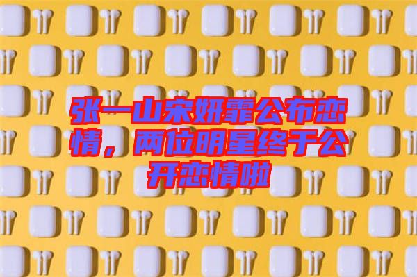 張一山宋妍霏公布戀情,兩位明星終于公開戀情啦