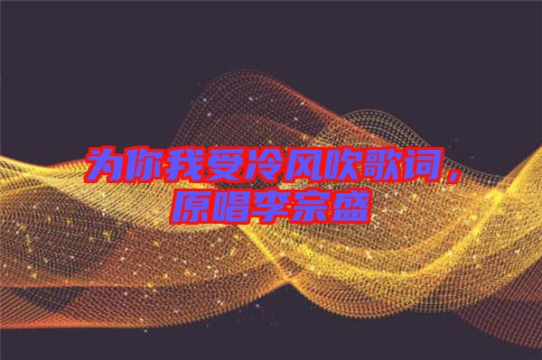 為你我受冷風(fēng)吹歌詞,原唱李宗盛