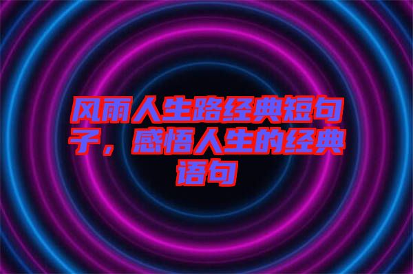 風雨人生路經典短句子，感悟人生的經典語句