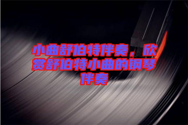 小曲舒伯特伴奏，欣賞舒伯特小曲的鋼琴伴奏
