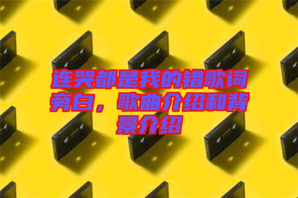 連哭都是我的錯歌詞旁白，歌曲介紹和背景介紹