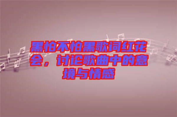 黑怕不怕黑歌詞紅花會(huì),討論歌曲中的意境與情感