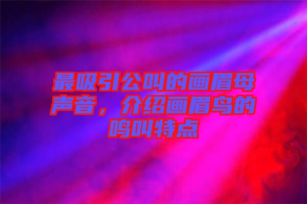 最吸引公叫的畫眉母聲音，介紹畫眉鳥的鳴叫特點