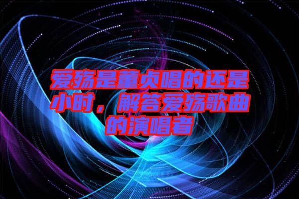 愛殤是董貞唱的還是小時(shí),解答愛殤歌曲的演唱者