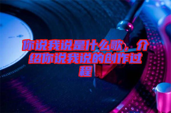 你說我說是什么歌，介紹你說我說的創作過程