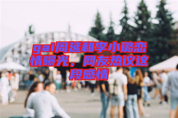 gai周延和李小璐戀情曝光,網(wǎng)友熱議這段感情