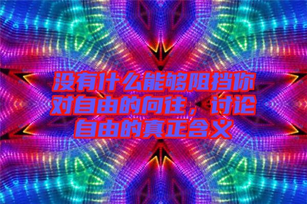 沒有什么能夠阻擋你對自由的向往,討論自由的真正含義