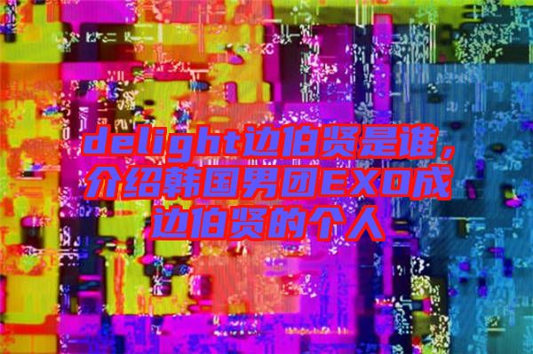 delight邊伯賢是誰，介紹韓國男團EXO成邊伯賢的個人