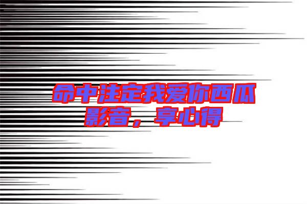 命中注定我愛你西瓜影音，享心得