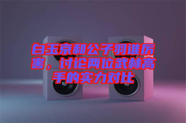 白玉京和公子羽誰厲害,討論兩位武林高手的實力對比
