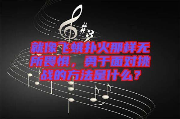 就像飛蛾撲火那樣無所畏懼，勇于面對挑戰的方法是什么？