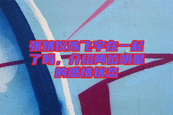 張婧儀陳飛宇在一起了嗎，介紹兩位明星的感情狀態(tài)