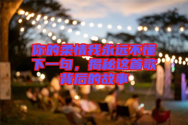 你的柔情我永遠不懂下一句,揭秘這首歌背后的故事