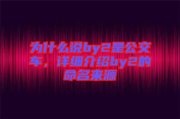 為什么說by2是公交車，詳細介紹by2的命名來源