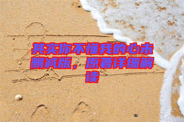 其實(shí)你不懂我的心未刪減版,原著詳細(xì)解讀