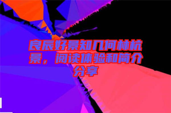 良辰好景知幾何林杭景，閱讀體驗和簡介分享