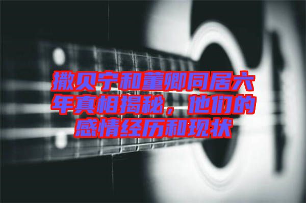 撒貝寧和董卿同居六年真相揭秘，他們的感情經歷和現(xiàn)狀