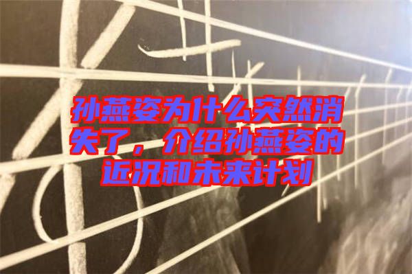 孫燕姿為什么突然消失了，介紹孫燕姿的近況和未來計劃