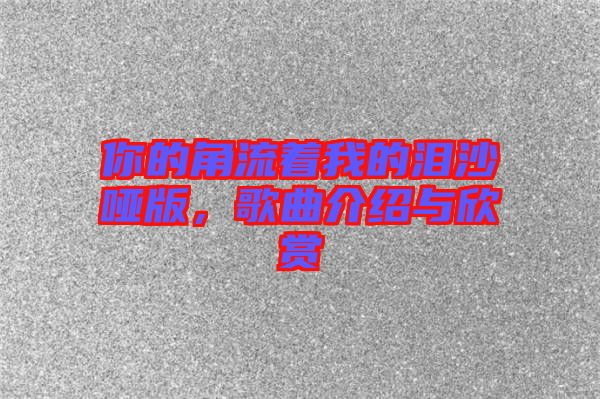 你的角流著我的淚沙啞版，歌曲介紹與欣賞