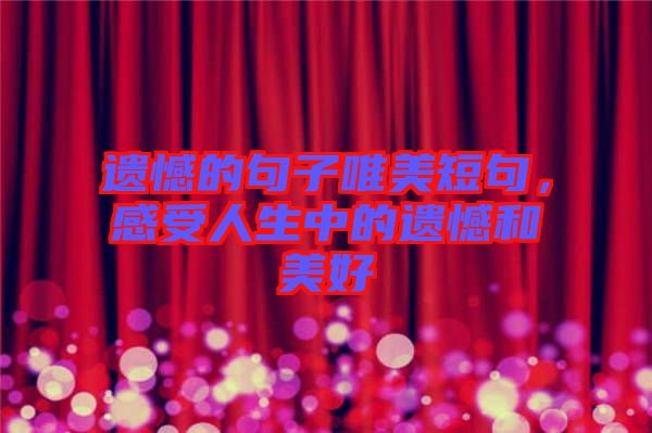 遺憾的句子唯美短句，感受人生中的遺憾和美好