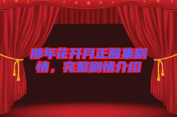 那年花開月正圓集劇情，完整劇情介紹